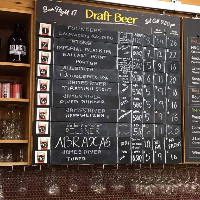 James River Brewery - Scottsville, VA menu_pic