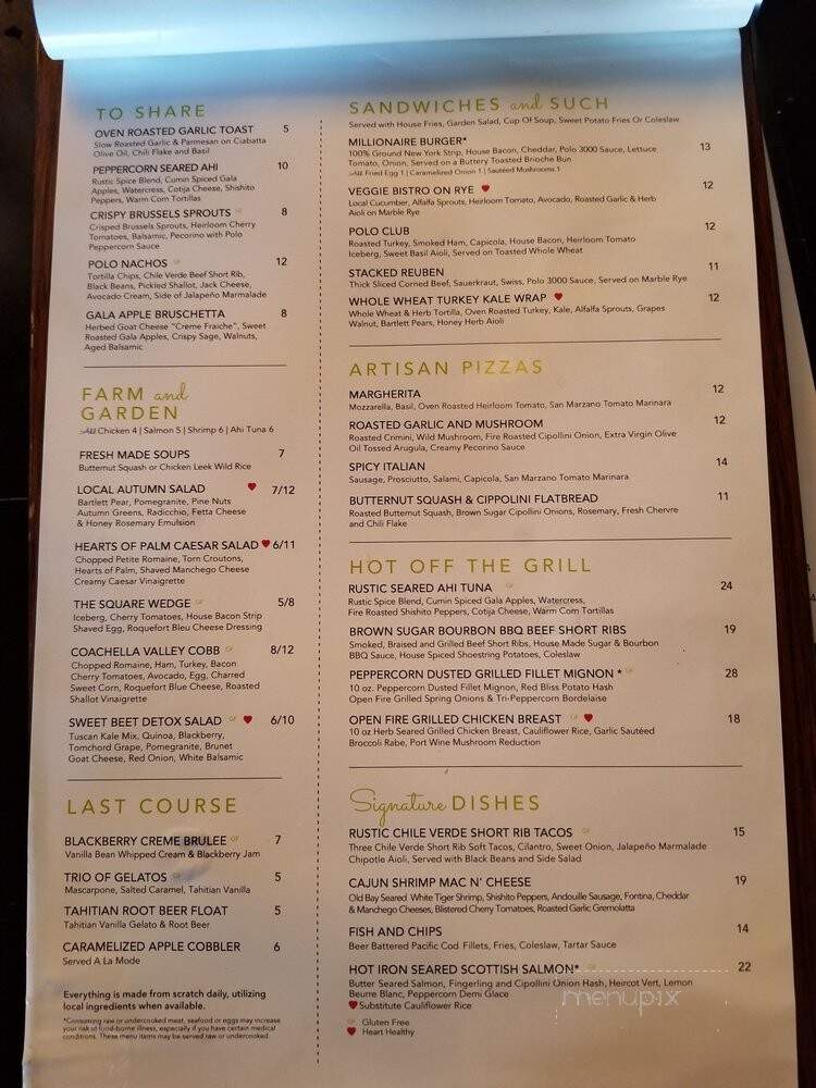 June Hill's Table - Indio, CA menu_pic