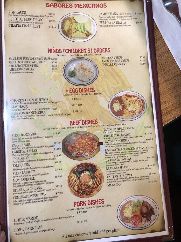 La Fiesta Mexican Restaurant - Fernley, NV menu_pic