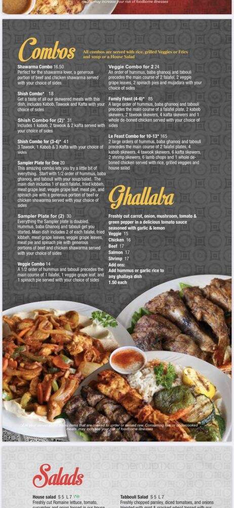 Le Kabob - Wyoming, MI menu_pic