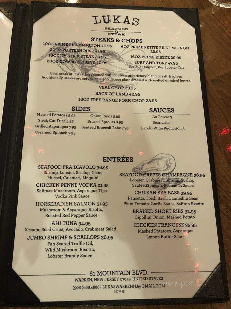 Lukas' Seafood & Grille - Warren, NJ menu_pic