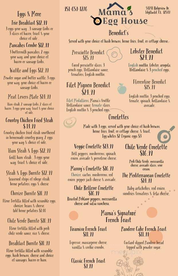 Mama's Egg House - Idyllwild, CA menu_pic