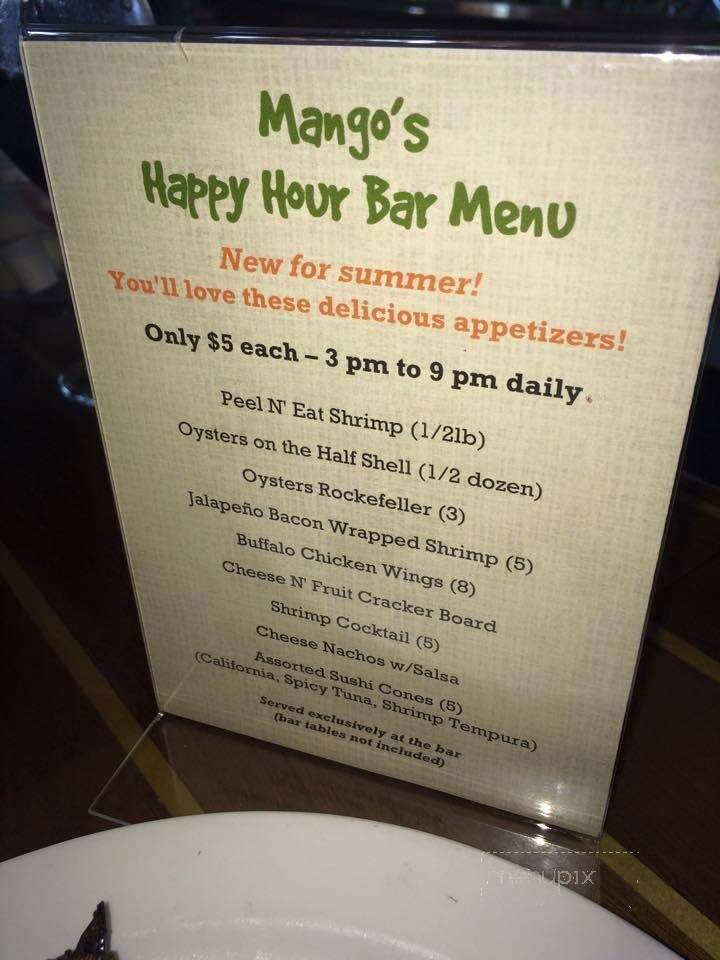 Mango's Dockside Bistro at The Esplanade - Marco Island, FL menu_pic