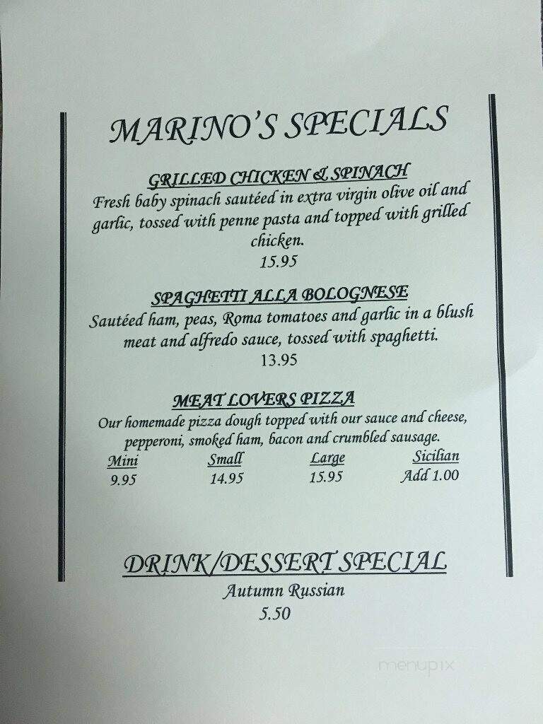 Marino's Pizza & Pasta House - York, PA menu_pic
