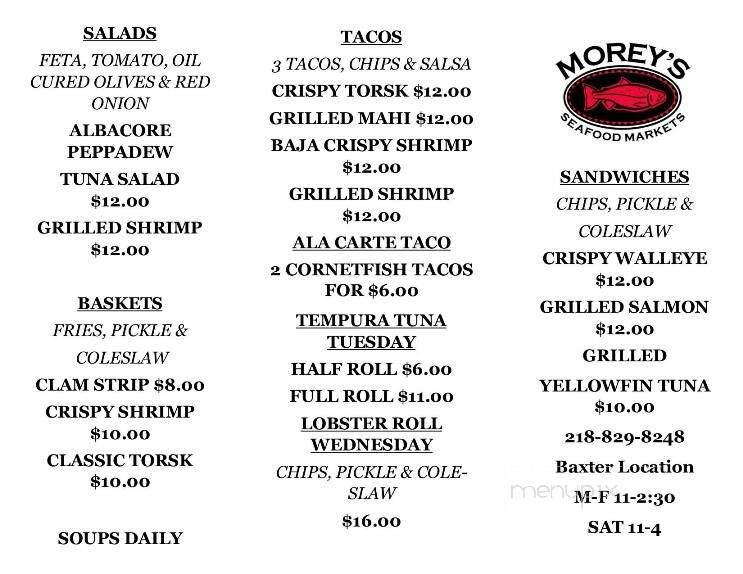 Morey's Fish House Market - Brainerd, MN menu_pic