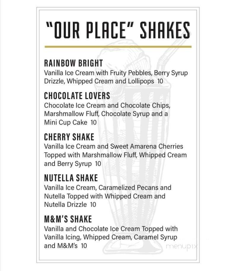 Our Place Kitchen & Bar - Peabody, MA menu_pic