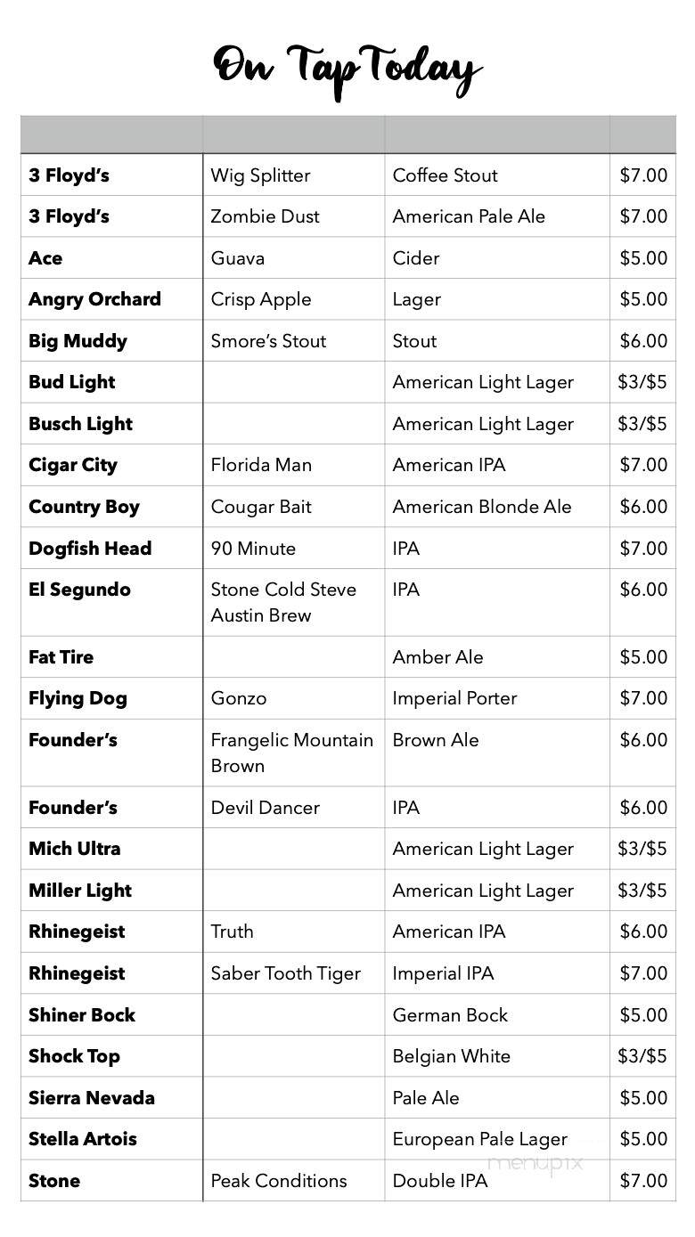 Pizza warehouse - Paducah, KY menu_pic