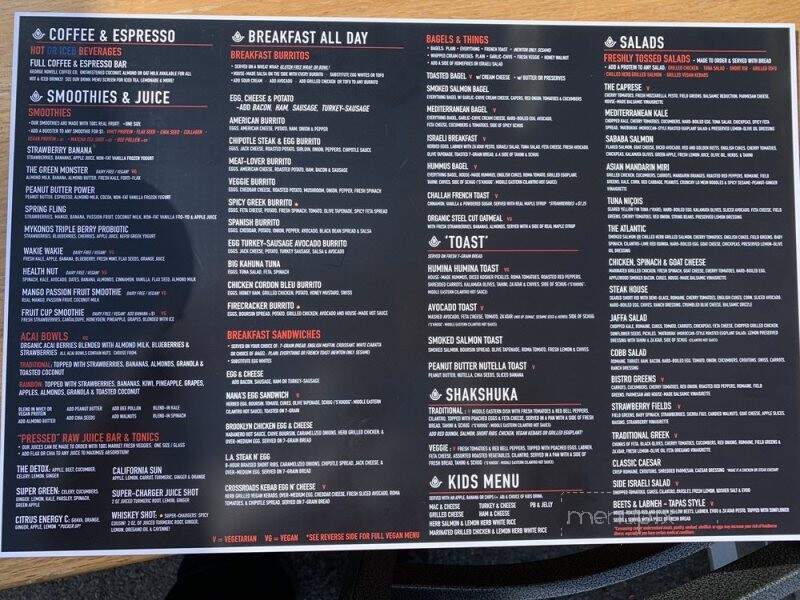 Pressed Cafe - Newton, MA menu_pic
