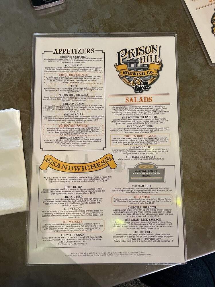 Prison Hill Brewing Company - Yuma, AZ menu_pic