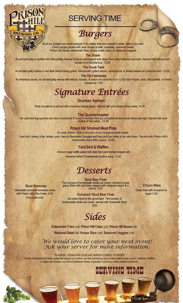 Prison Hill Brewing Company - Yuma, AZ menu_pic