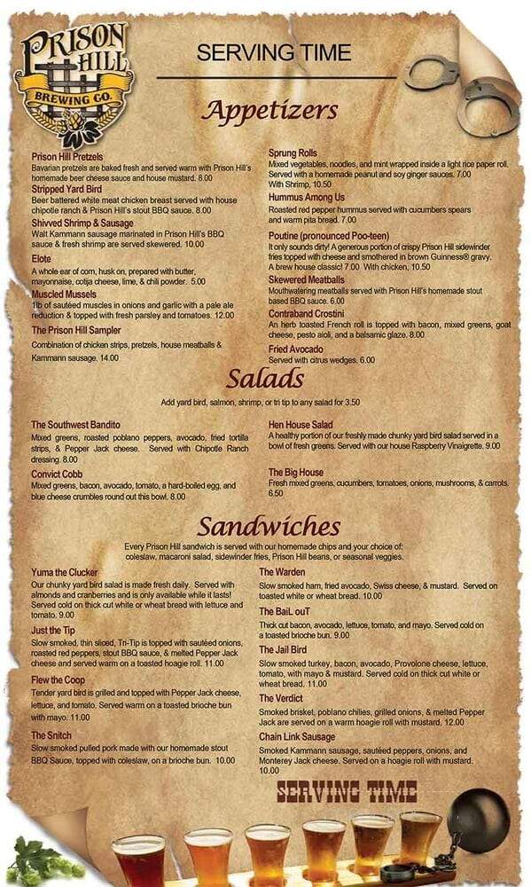 Prison Hill Brewing Company - Yuma, AZ menu_pic