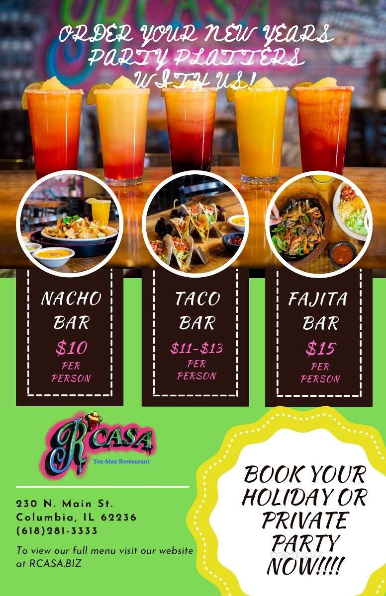 Rcasa Tex-Mex Restaurant - Columbia, IL menu_pic