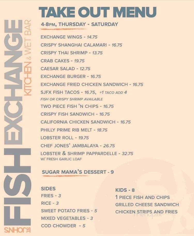 St. John's Fish Exchange - Saint John's, NL menu_pic