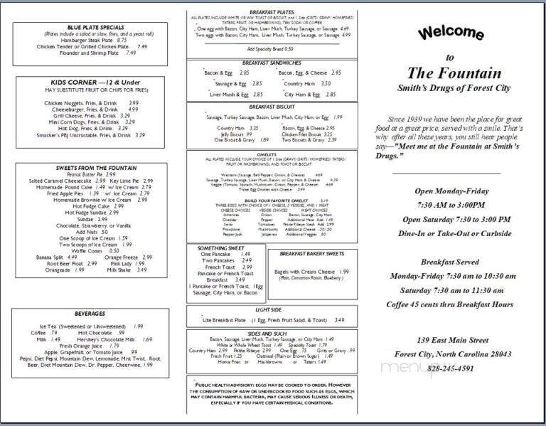 Smith's Drugs Of Forest City - Forest City, NC menu_pic