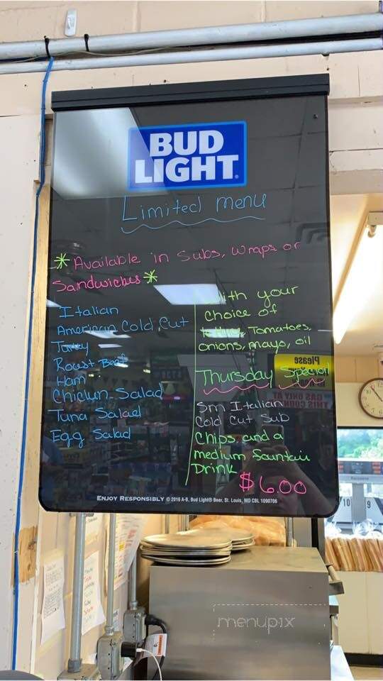 Sub Station - Denton, MD menu_pic