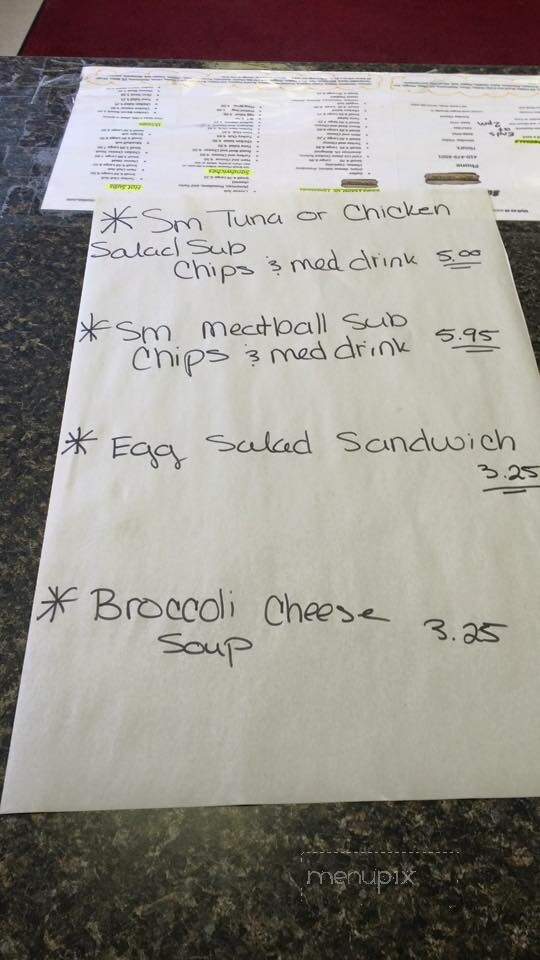 Sub Station - Denton, MD menu_pic