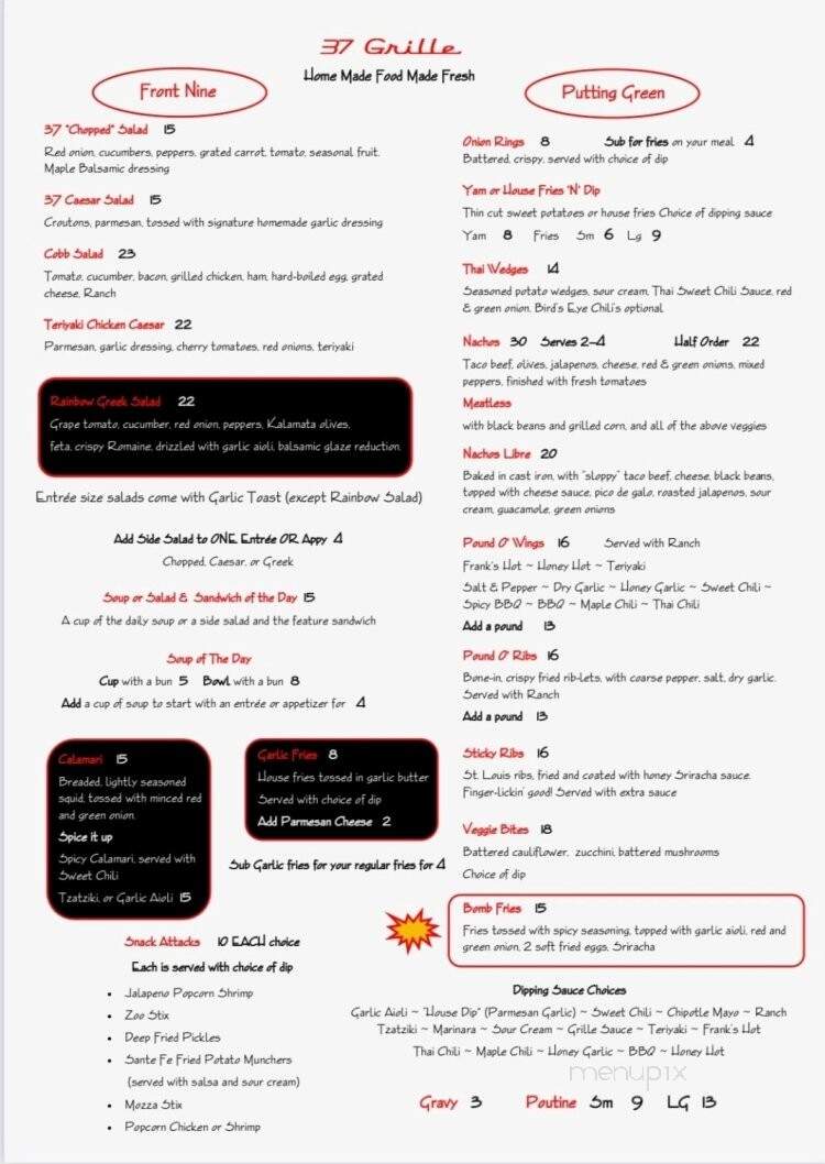 Skeena Valley Golf & Country Club - Terrace, BC menu_pic