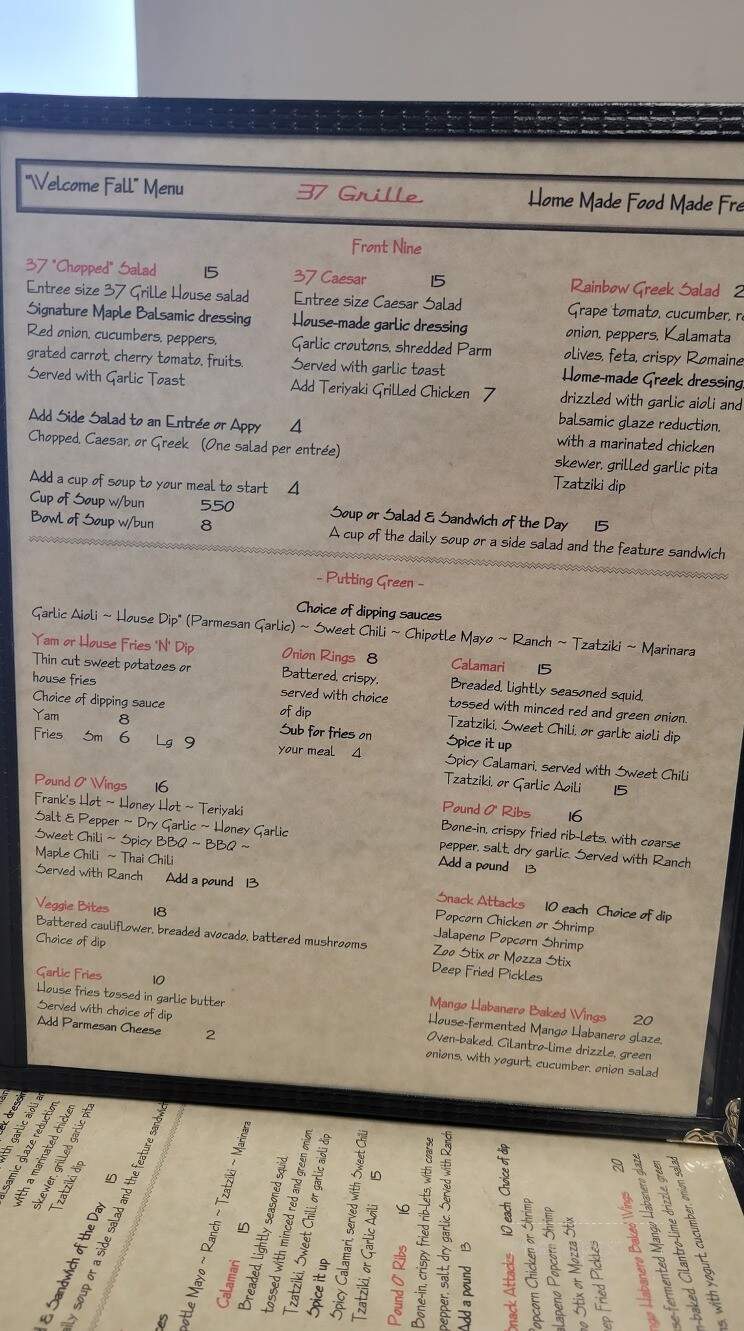 Skeena Valley Golf & Country Club - Terrace, BC menu_pic