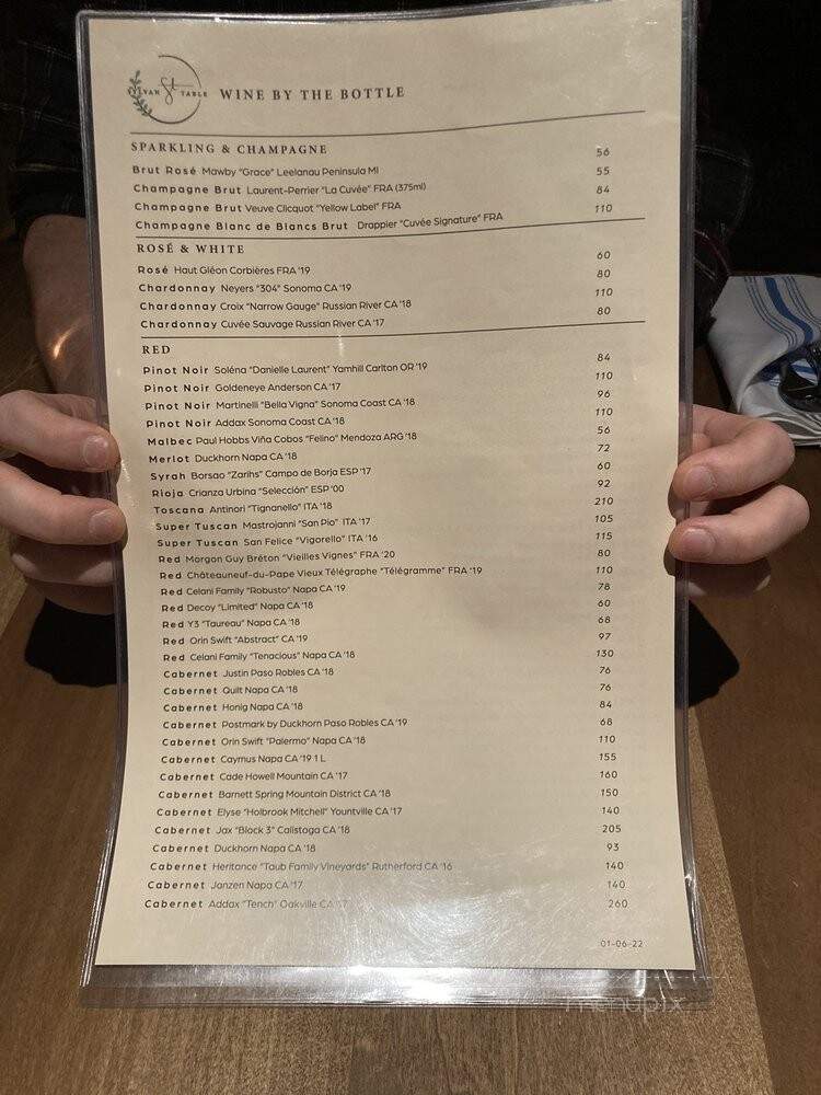 Sylvan Table - Sylvan Lake, MI menu_pic