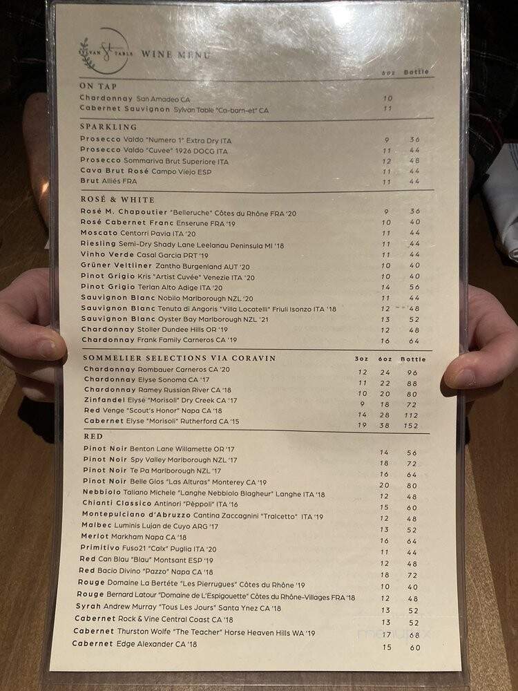 Sylvan Table - Sylvan Lake, MI menu_pic