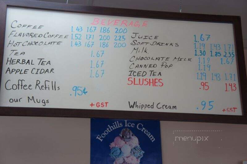 Take 5 Cafe - Edmonton, AB menu_pic