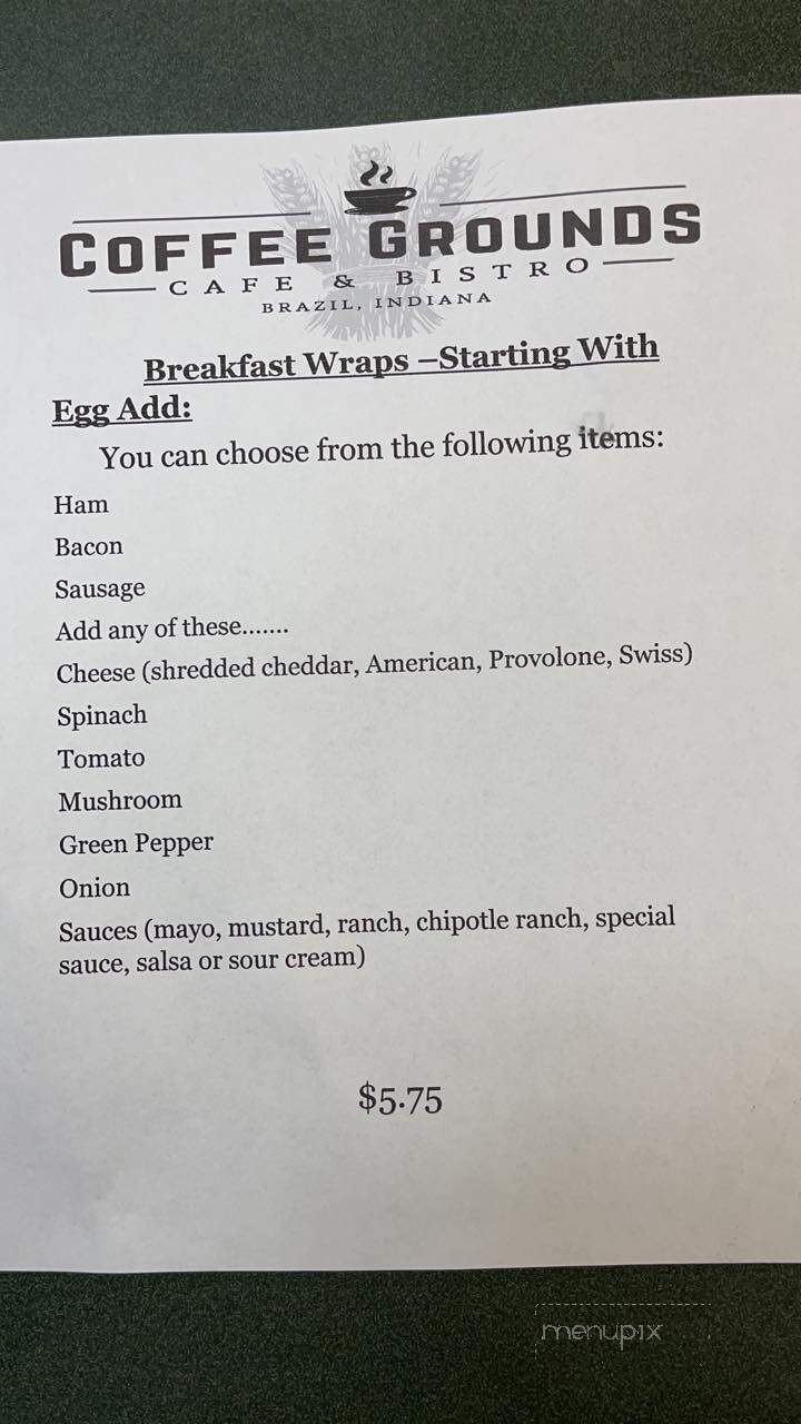 The Coffee Grounds - Brazil - Brazil, IN menu_pic
