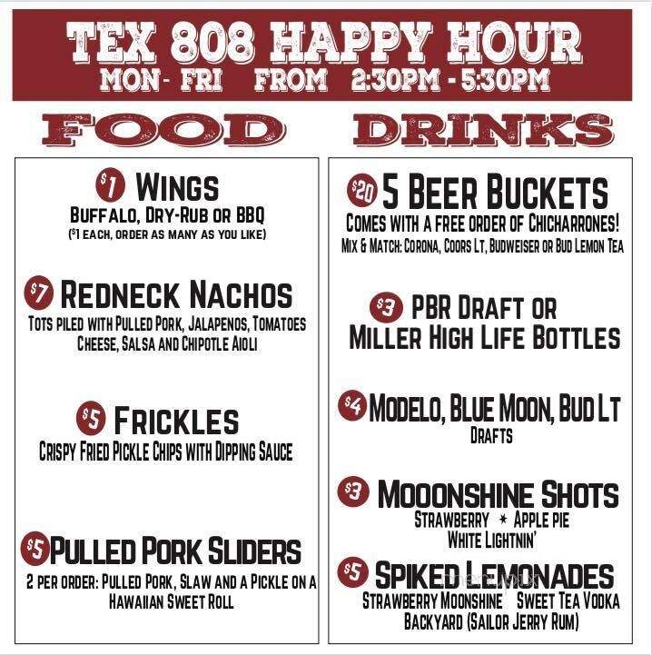 TEX 808 BBQ + Brews - Honolulu, HI menu_pic
