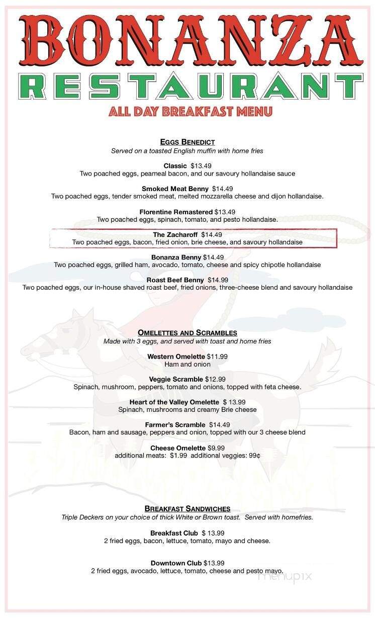 Bonanza Restaurant - Pembroke, ON menu_pic