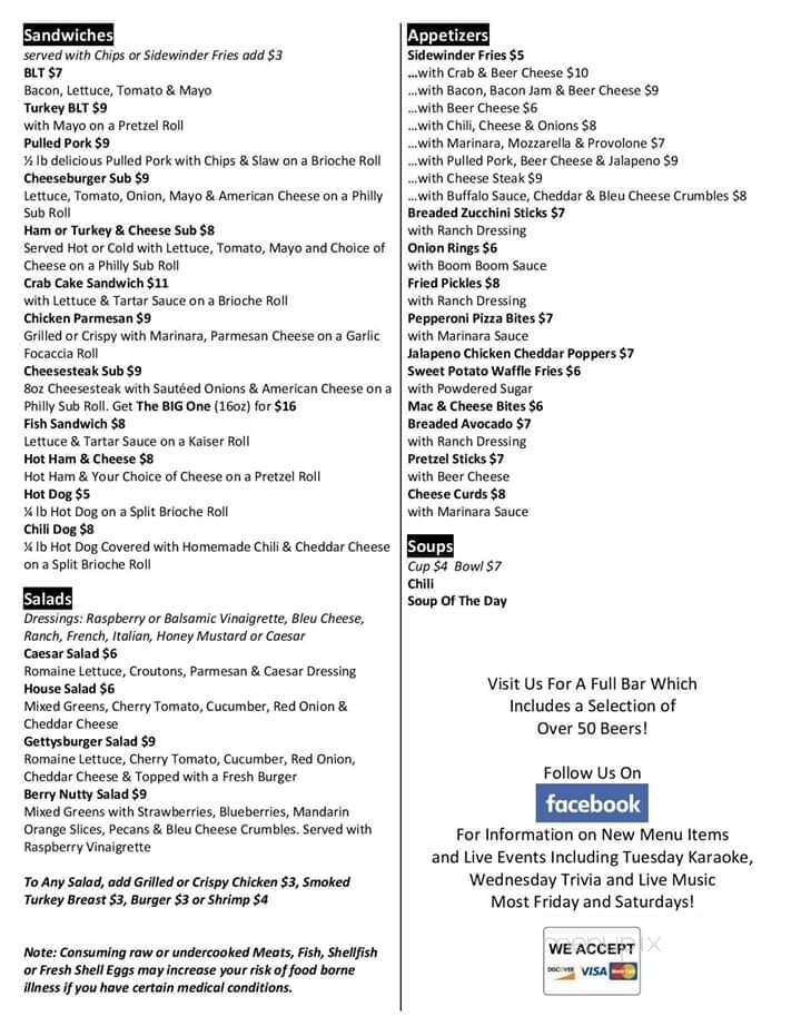 The Gettysburger Company - Gettysburg, PA menu_pic