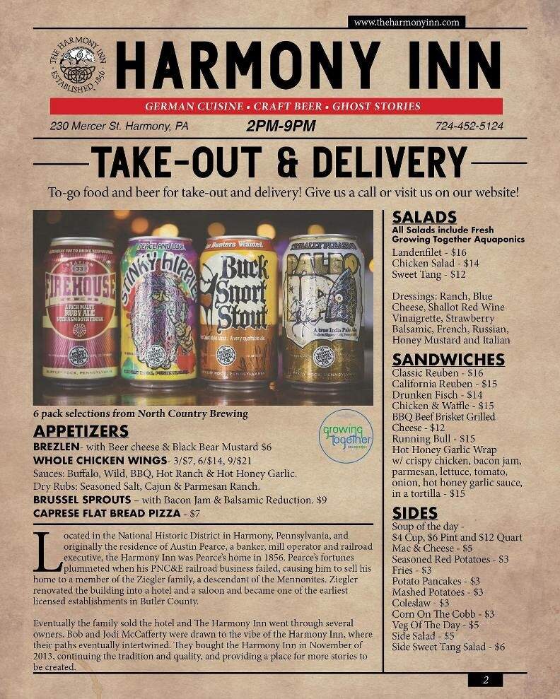 Harmony Inn - Harmony, PA menu_pic