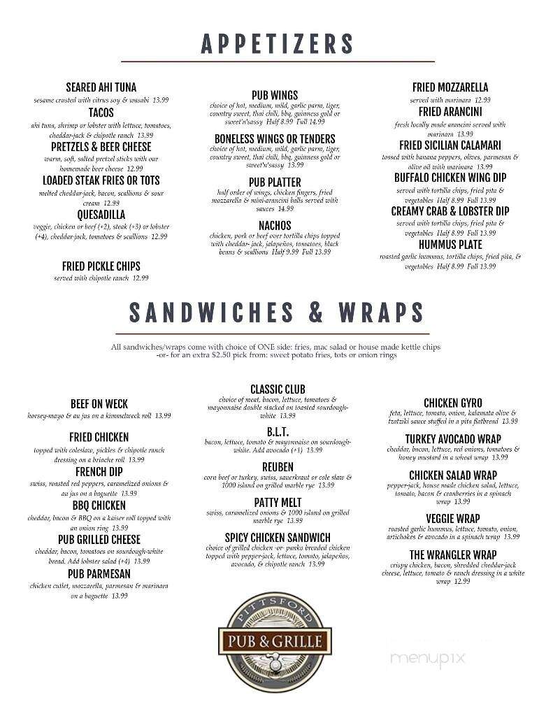 Thirsty's - Pittsford, NY menu_pic
