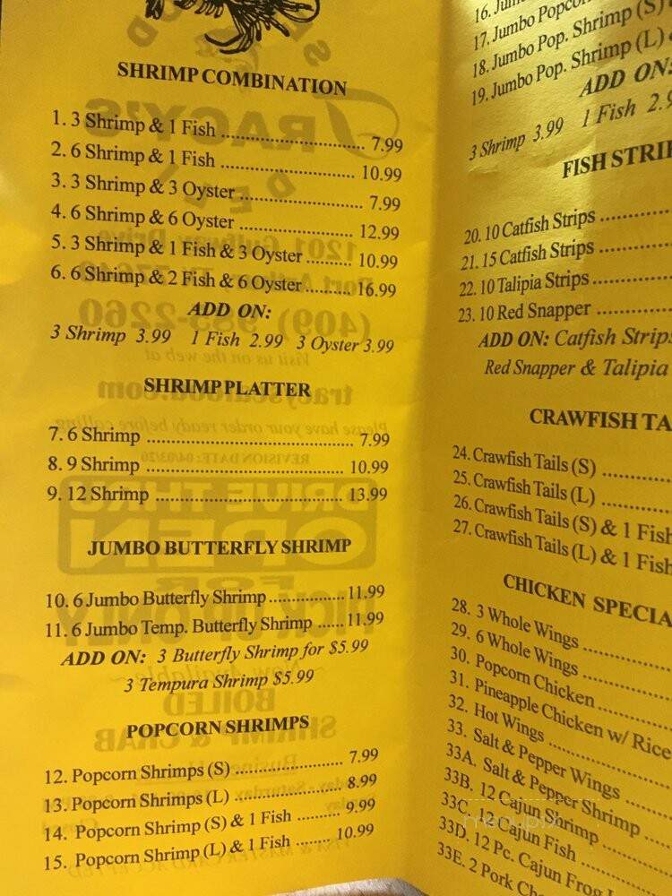 Tracy's Seafood Deli - Port Arthur, TX menu_pic