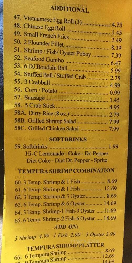 Tracy's Seafood Deli - Port Arthur, TX menu_pic