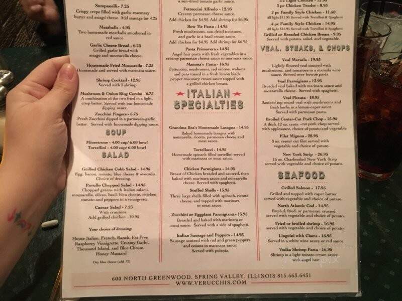Verucchi's Ristorante - Spring Valley, IL menu_pic