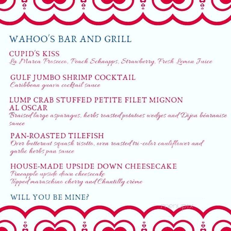 Wahoo's Bar and Grill Restaurant - Islamorada, FL menu_pic