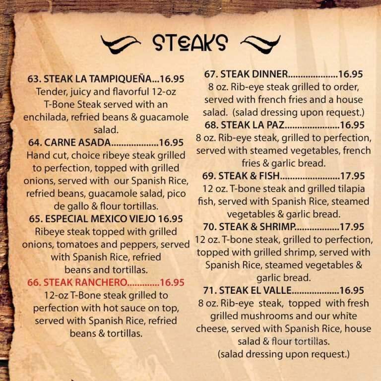 Mexico Viejo - Yankton, SD menu_pic