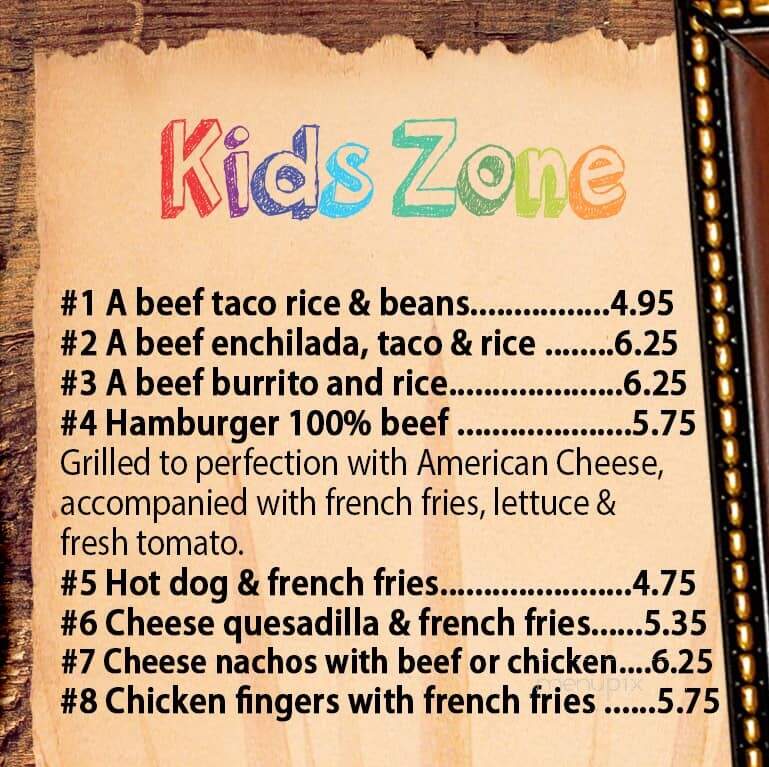 Mexico Viejo - Yankton, SD menu_pic