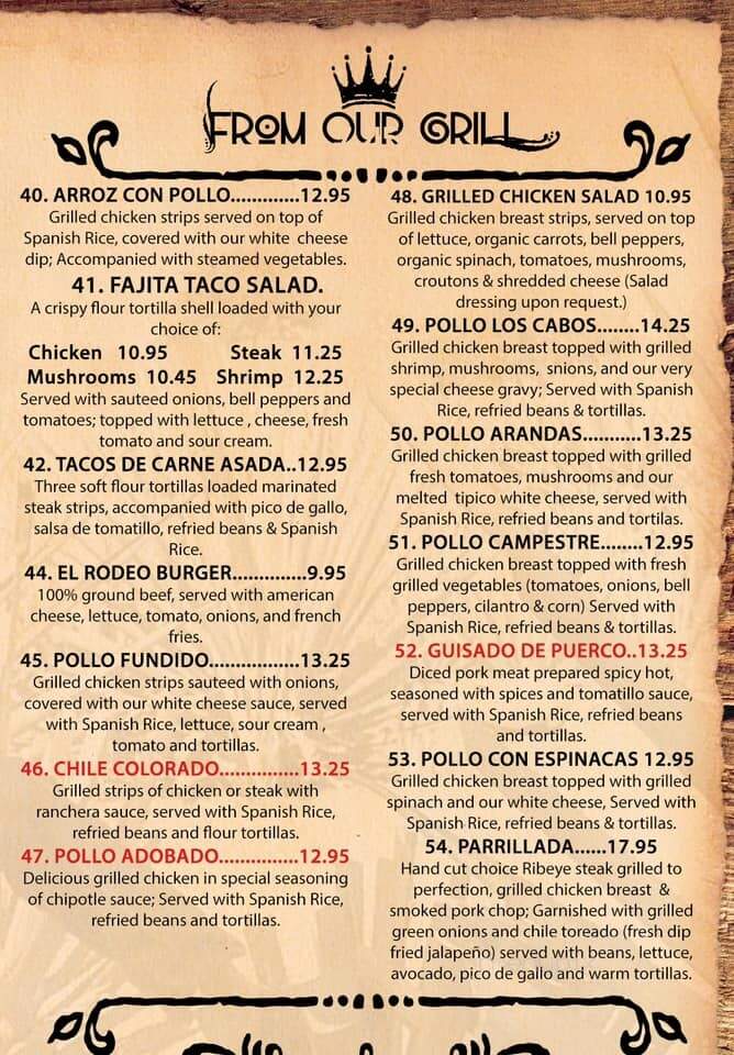 Mexico Viejo - Yankton, SD menu_pic