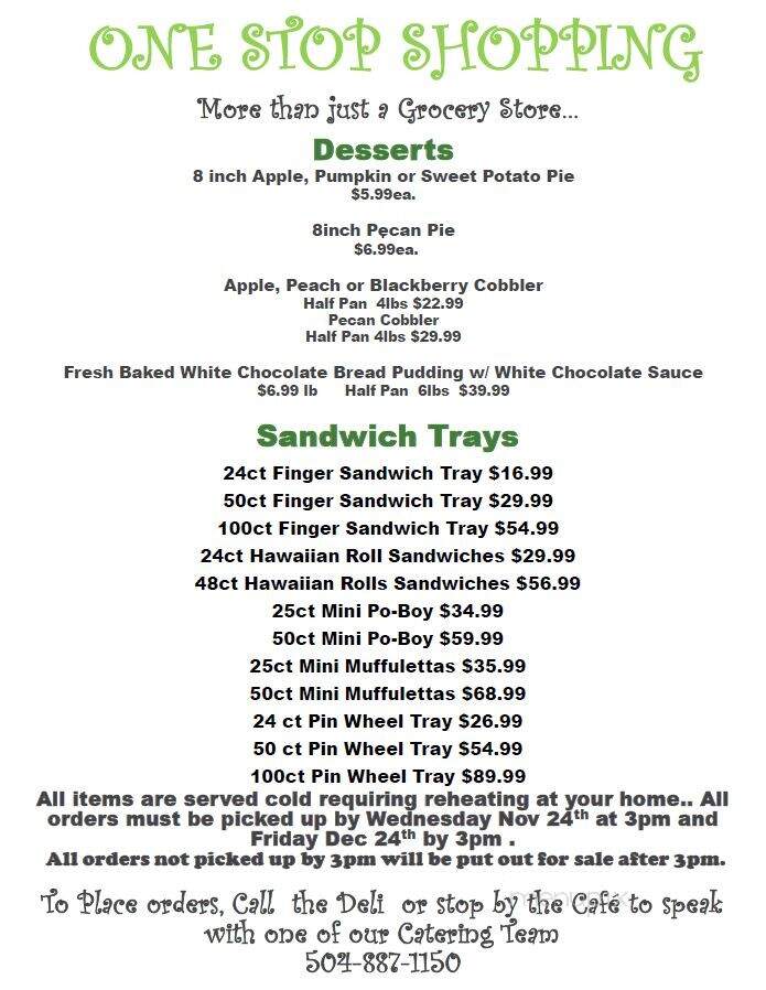 Zuppardo's Family Supermarket - Metairie, LA menu_pic