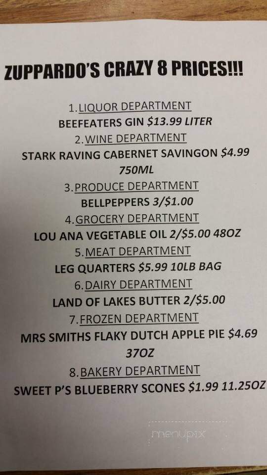 Zuppardo's Family Supermarket - Metairie, LA menu_pic