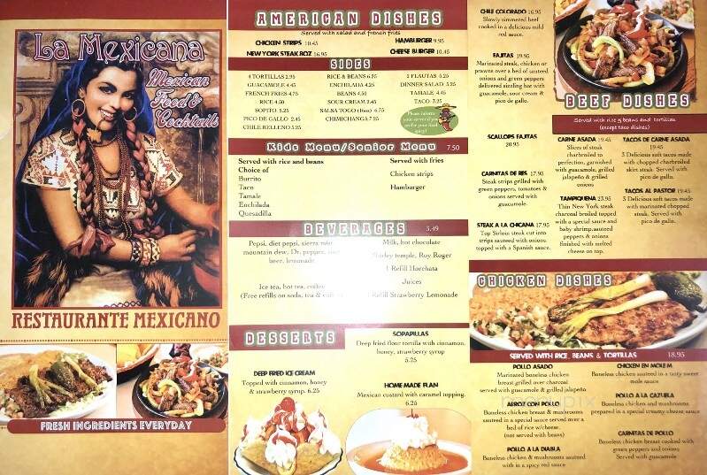 La Mexicana - Tillamook, OR menu_pic