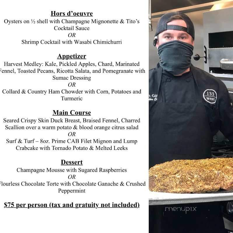 133 West - Kings Mountain, NC menu_pic