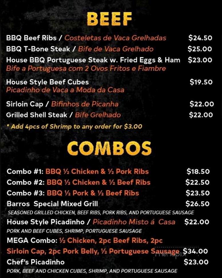 Barros BBQ - Avenel, NJ menu_pic