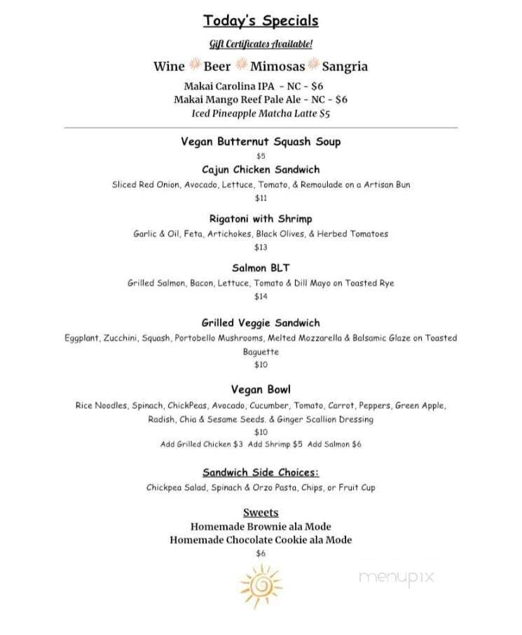 Beach House Cafe - Sunset Beach, NC menu_pic