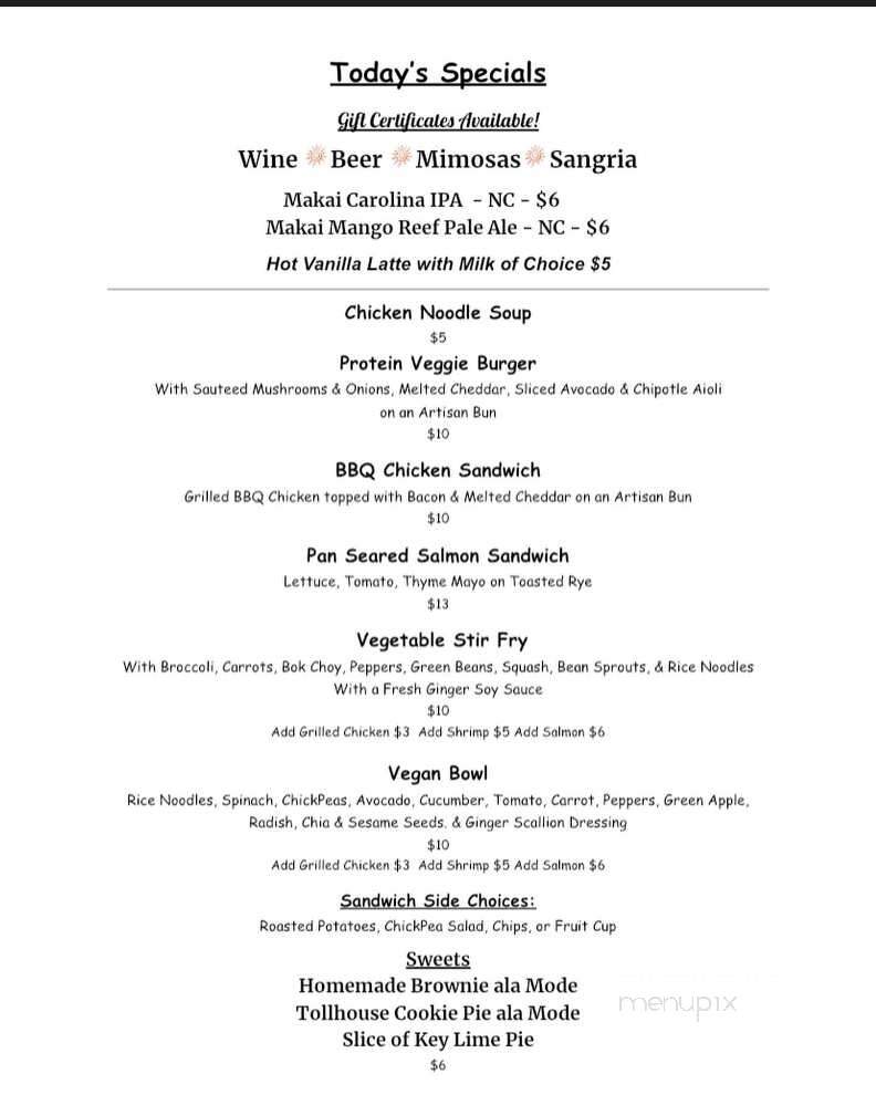 Beach House Cafe - Sunset Beach, NC menu_pic