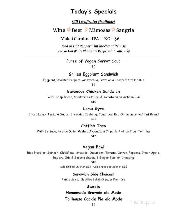 Beach House Cafe - Sunset Beach, NC menu_pic