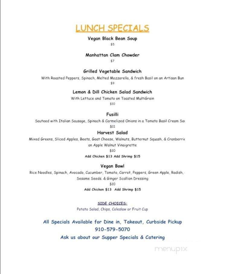 Beach House Cafe - Sunset Beach, NC menu_pic