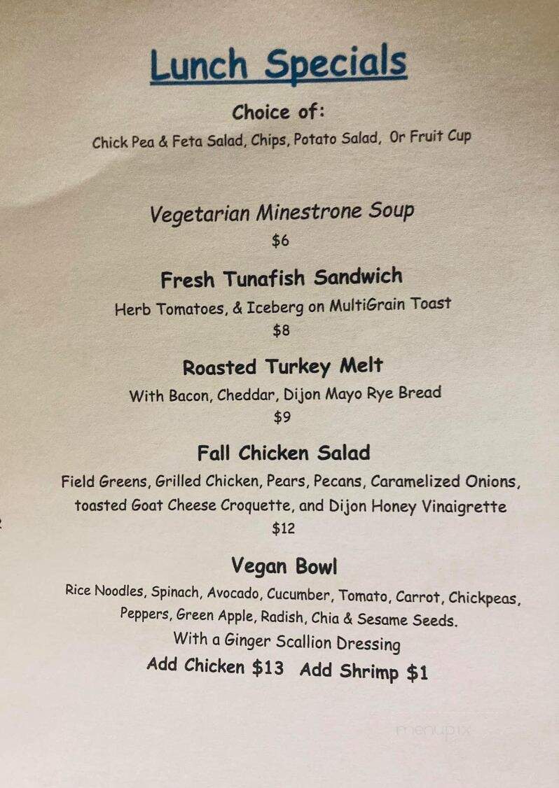 Beach House Cafe - Sunset Beach, NC menu_pic