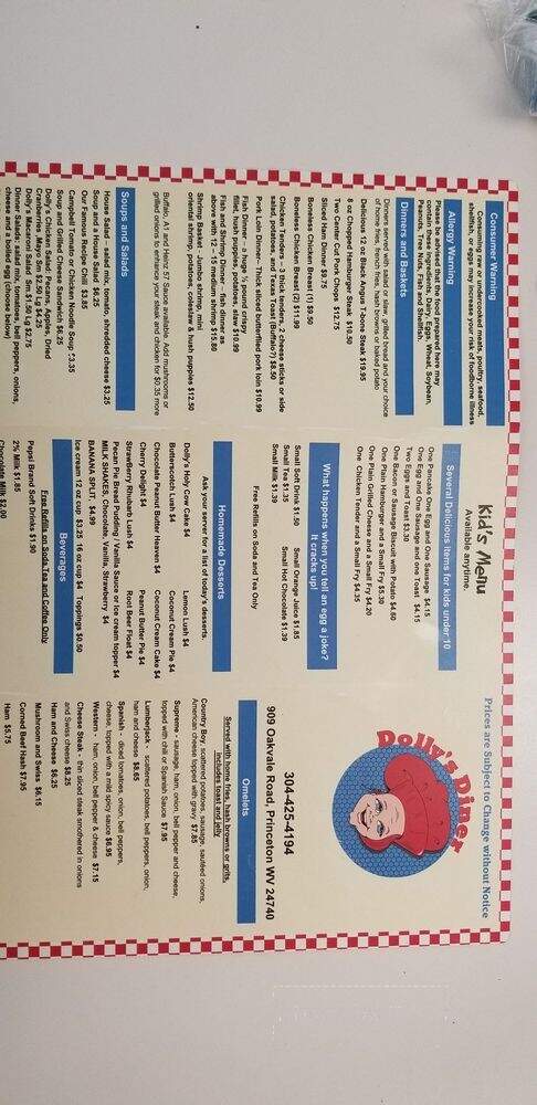 Dolly's Diner - Princeton, WV menu_pic