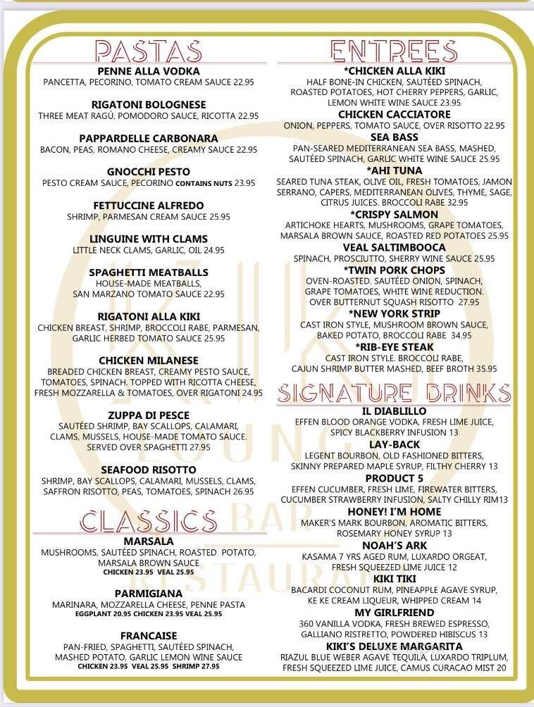 Kiki Bar & Restaurant - Milford, CT menu_pic